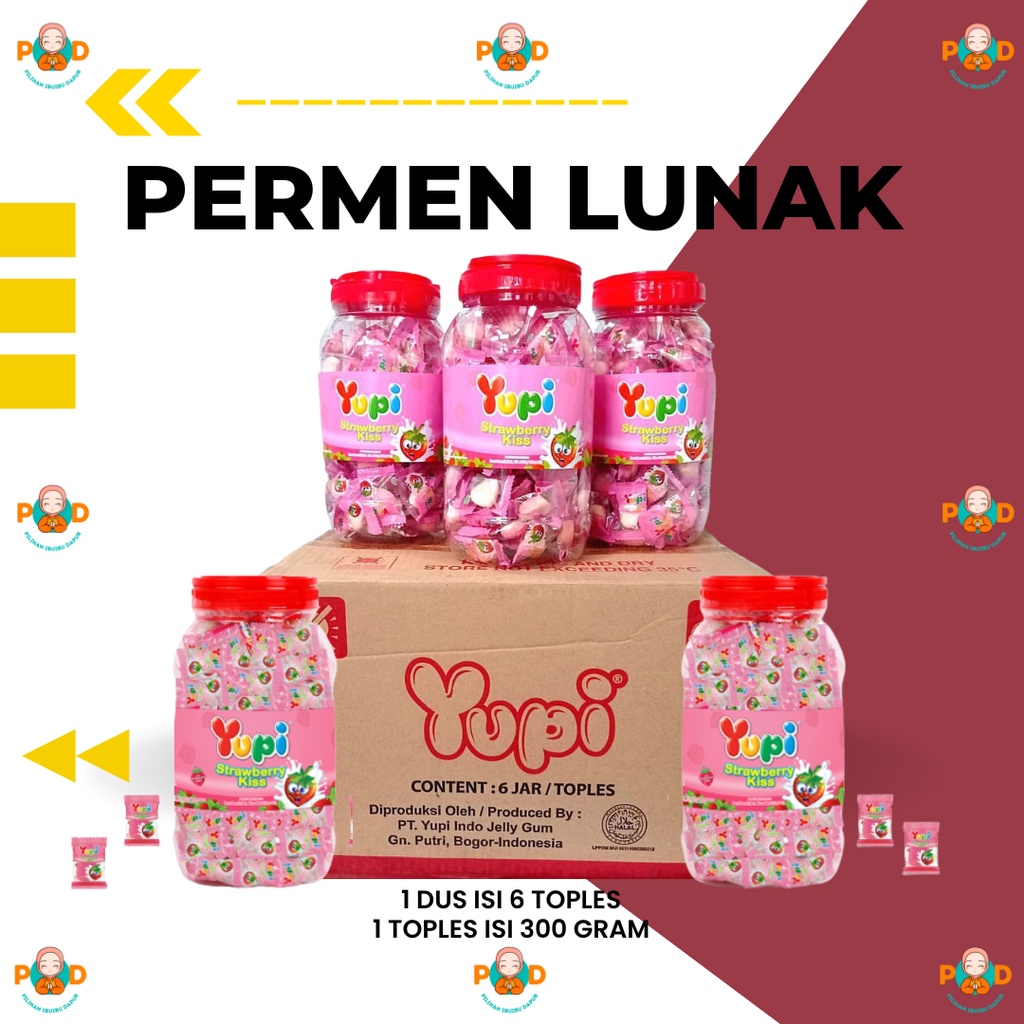 

PERMEN LUNAK VIRAL YUPI BISA DI TELAN 1 TOPLES ISI 300 GRAM