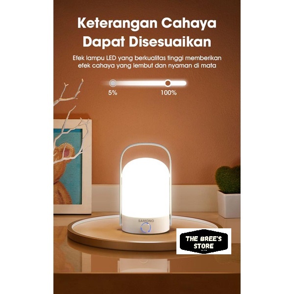 Lampu Gantung Portabel Terang 360° Lampu Senter Tahan 50 Jam Chargeable SW-RLW08 Putih / Emergency Lamp / Lampu Darurat SAMONO