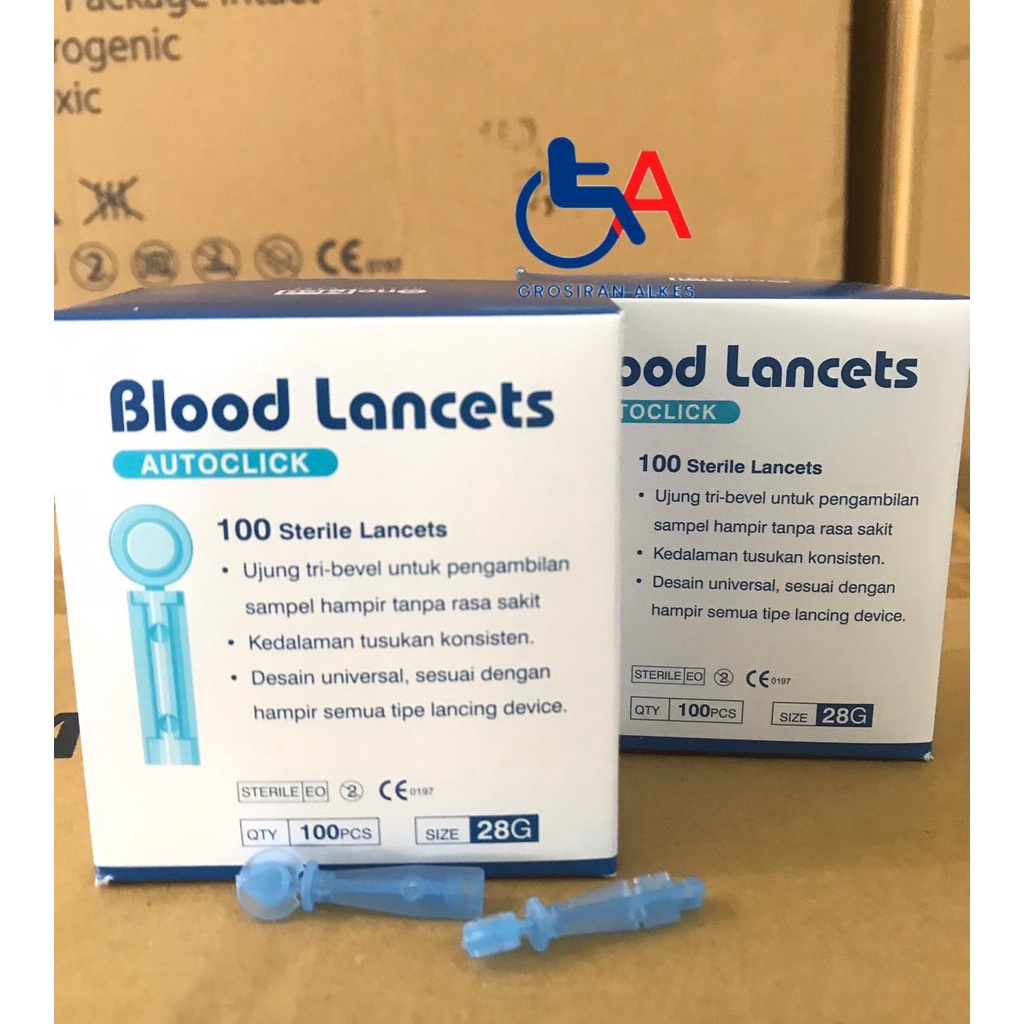 Blood Lancet Onemed 26G Isi 100 auto click isi 100