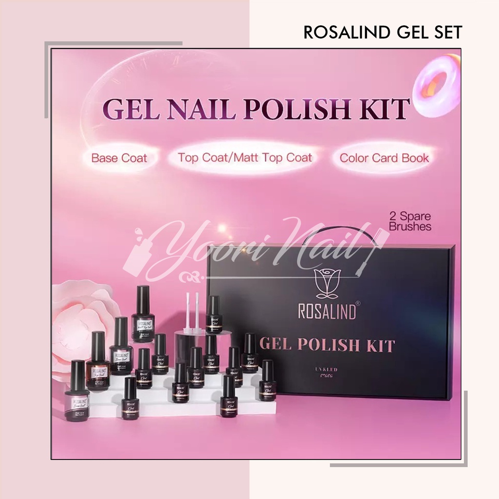 Rosalind gel polish set 60 color top coat base coat nail gel rosalind paket gel polish