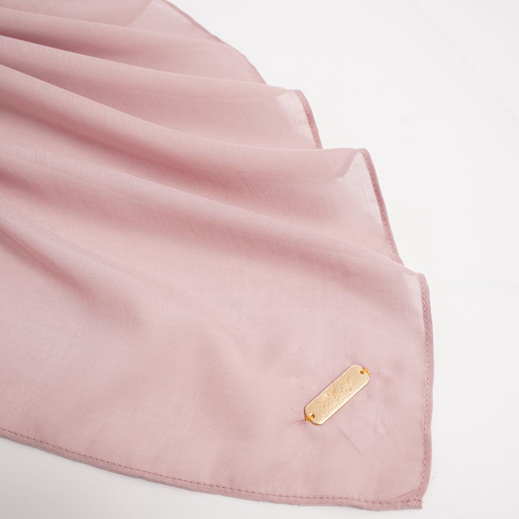 ALIF HIJAB POLOS SEGI EMPAT PARIS PREMIUM KOREA - DUSTY PINK ( SPL-D1-009 )