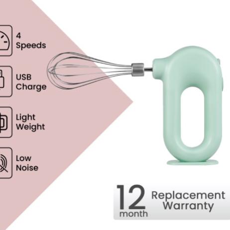 ☇ Solo River New Style Hand Mixer Wireless Blender Pengocok Telur Elektrik ☻
