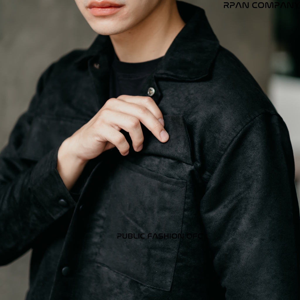 Public Fashion Official - Trucker Suede Jacket brooklyn / Jaket Suede  / Shirt Jacket Suede Premium