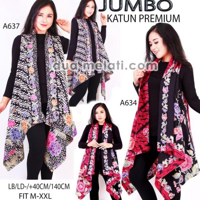 Outerwear batik wanita outer gamis rompi luaran fashion muslim tunik