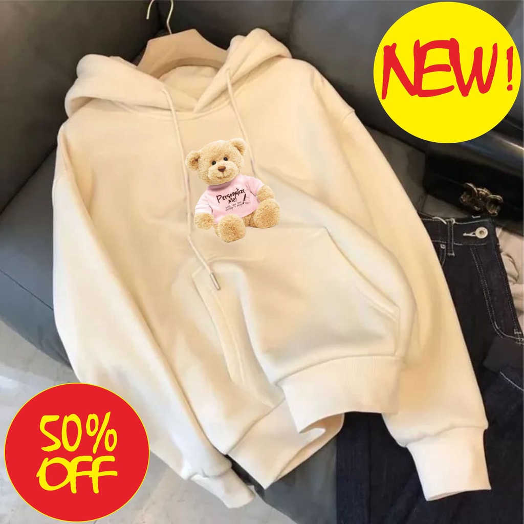 Hoodie Wanita Teddy Bear - Sweater Bear - Hodie Premium Distro Original Pria Wanita Terbaru Termurah Terlaris Metal Distro Premium Keren 2022