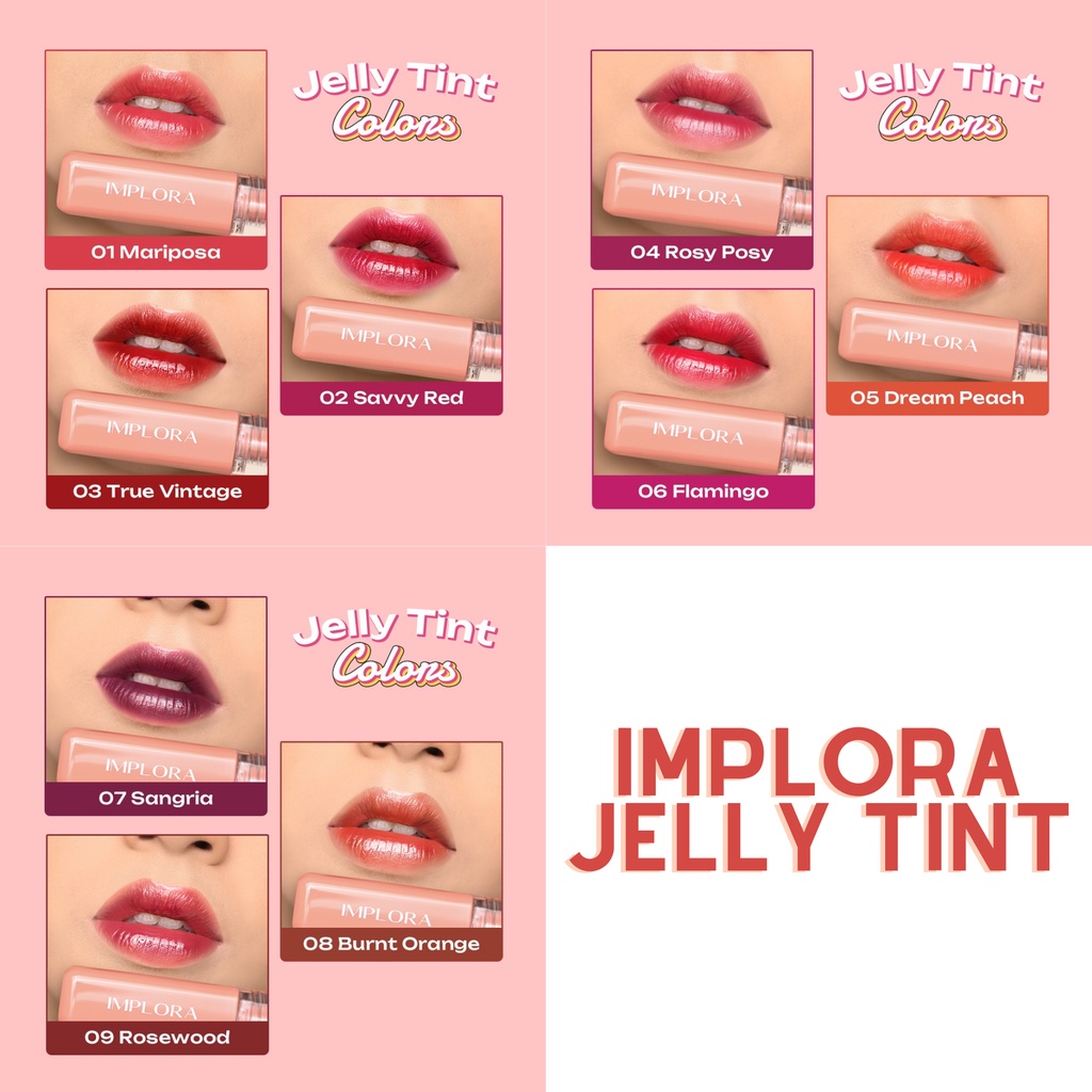 Implora Urban Lip Cream Matte | Lip Velvet | Cheek &amp; Liptint | Jelly Tint Lip Tint BPOM