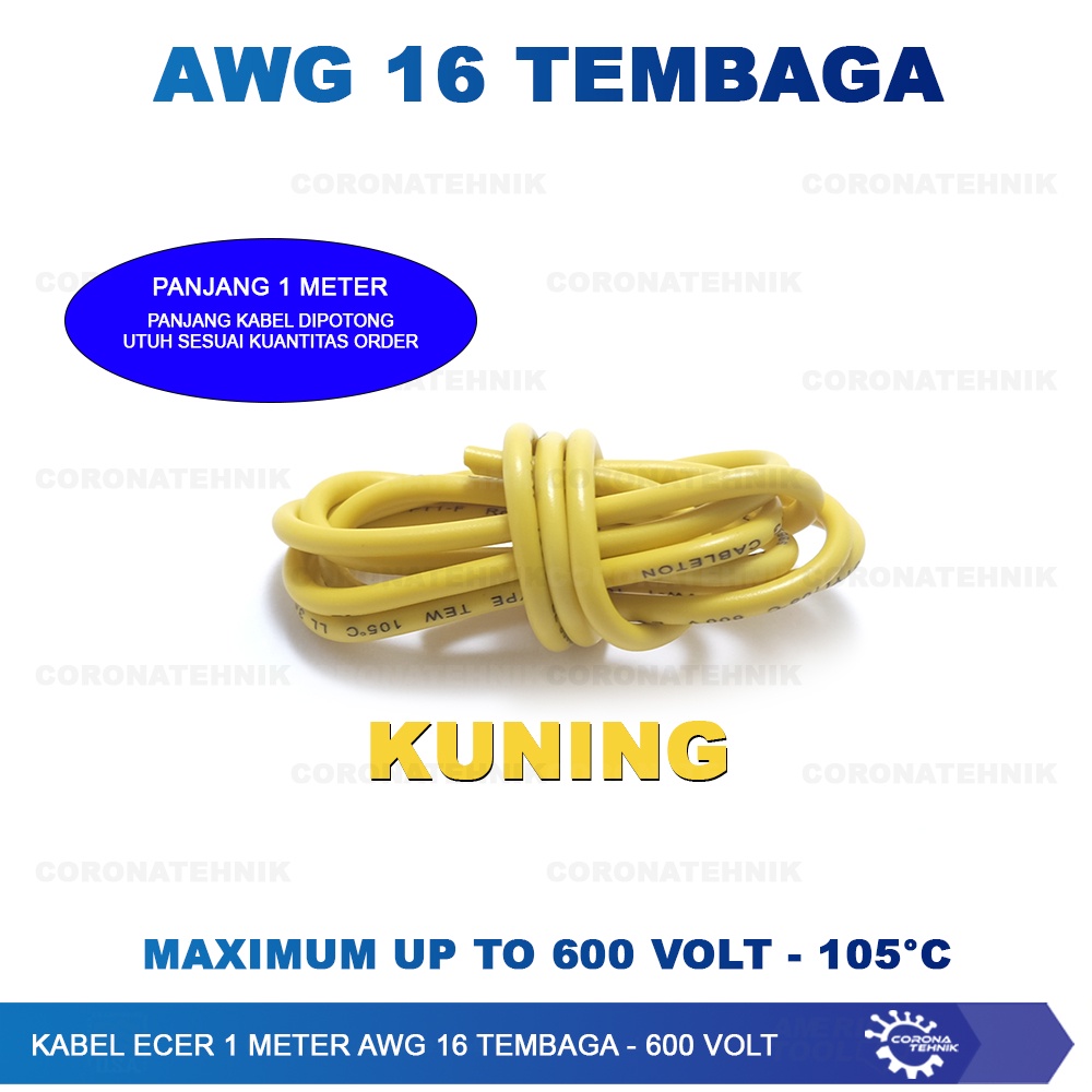 Kabel Ecer 1 Meter AWG 16 Tembaga - 600 Volt