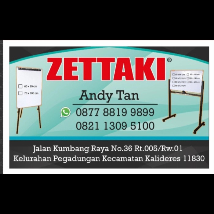 

Papan tulis magnet whiteboard gantung single face ZETTAKI 30x45cm