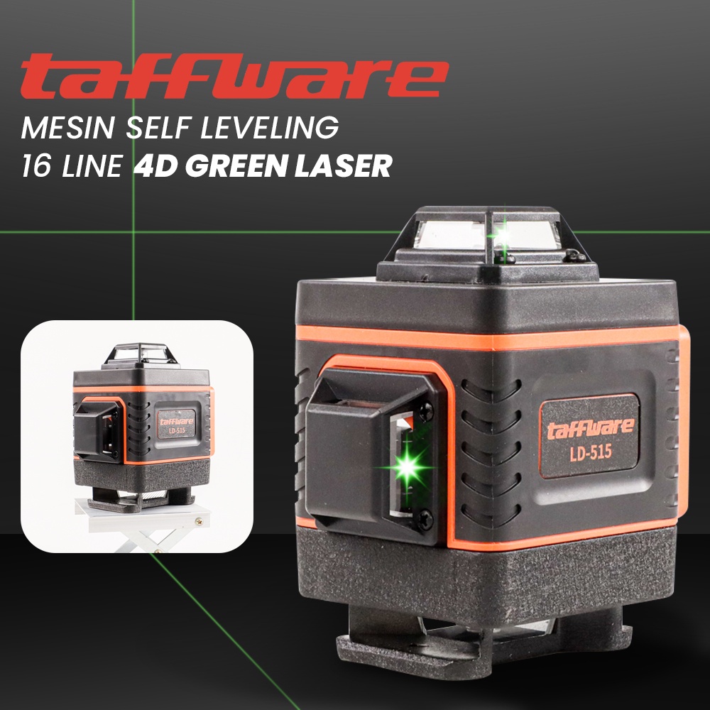Taffware HILDA Mesin Self Leveling 16 Line Green Laser 4D with Remote - LD-515 - Black/Orange