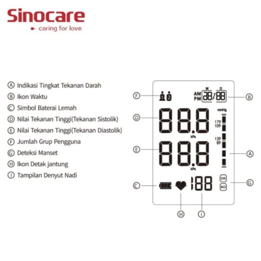 TENSIMETER SINOCARE AES-U11 DIGITAL  ALAT CEK TEKANAN DARAH OTOMATIS AES-U11 - SINOCARE