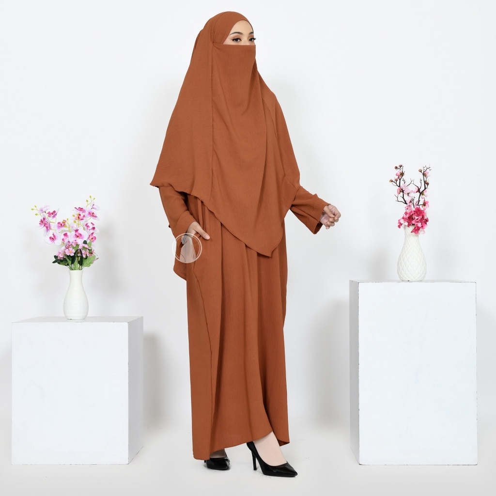 Gamis Syari Set Jilbab Cadar Yoora Gamis Syari Polos Gamis Set Terlaris