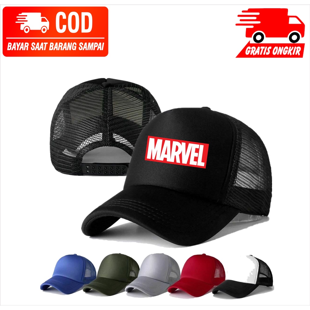 TOPI BASEBALL / TOPI TRUCKER MARVEL LOGO Snapback Topi jaring / Topi Wanita / Topi Pria / Topi Anak 