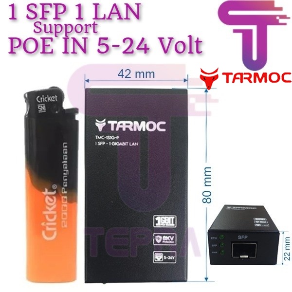 Tarmoc TMC-1S1G-P 1 SFP 1 GIGABIT POE IN 5-24V mini Converter (MC220L)