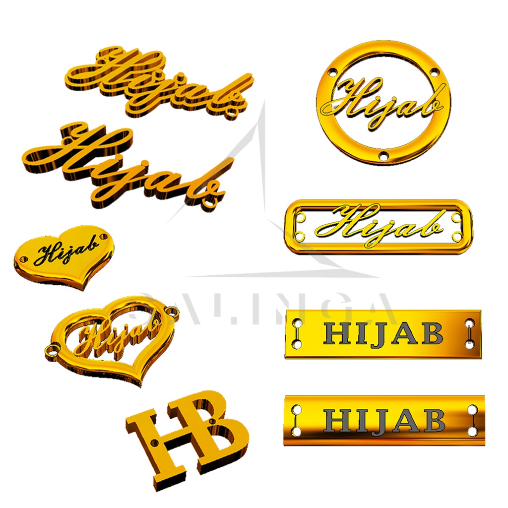 CUSTOM LABEL LOGAM LOGO HURUF NAMA BRAND HIJAB GAMIS BAJU - MINIMAL ORDER