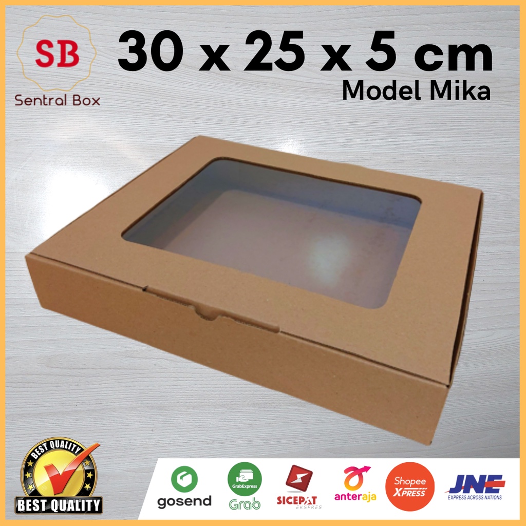 

( Min.order 5 pcs ) DUS MIKA 30 x 25 x 5 cm... Die Cut Model Mika ( untuk pembelian di atas 10 pcs harga lebih murah )