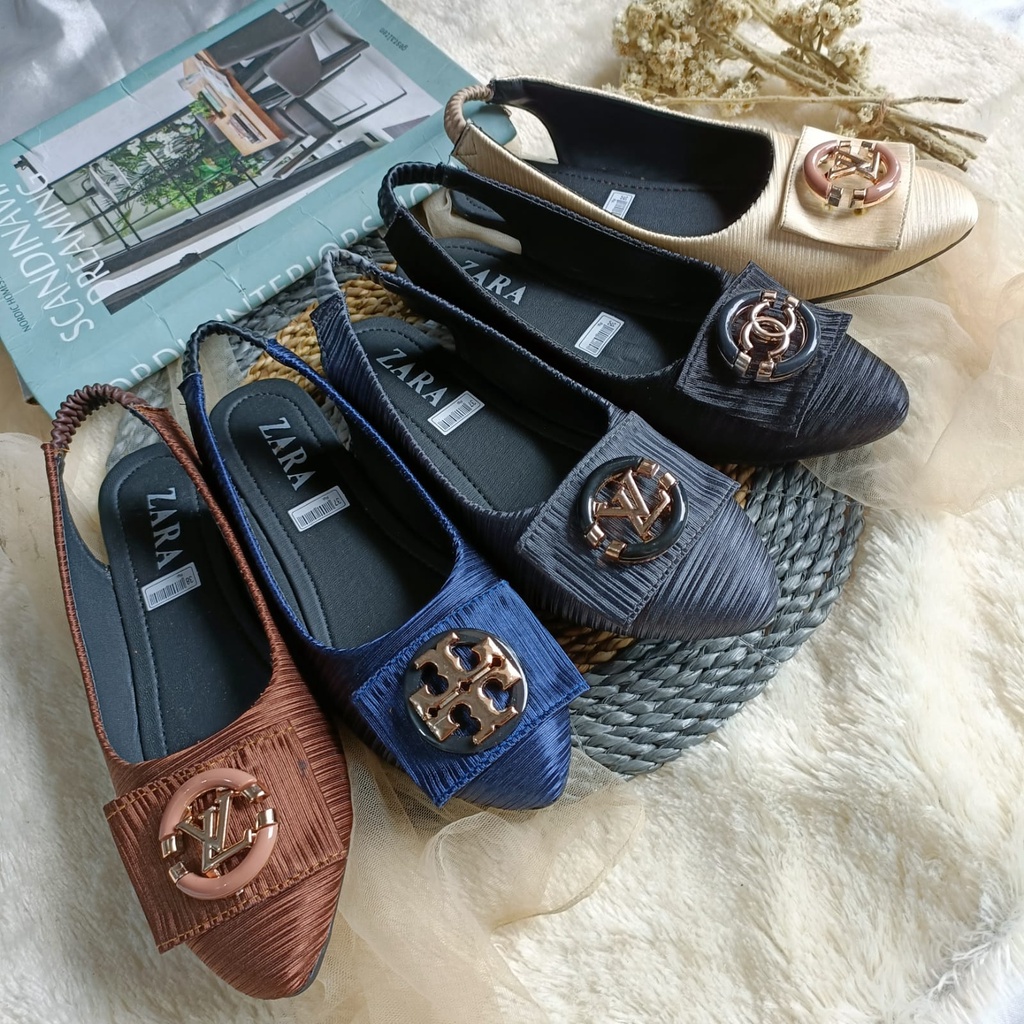 Sepatu Flatshoes Simple Tali Belakang