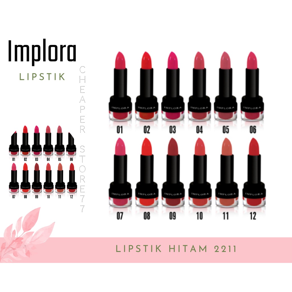 IMPLORA - LIPSTICK HITAM 2211 3.5 GR