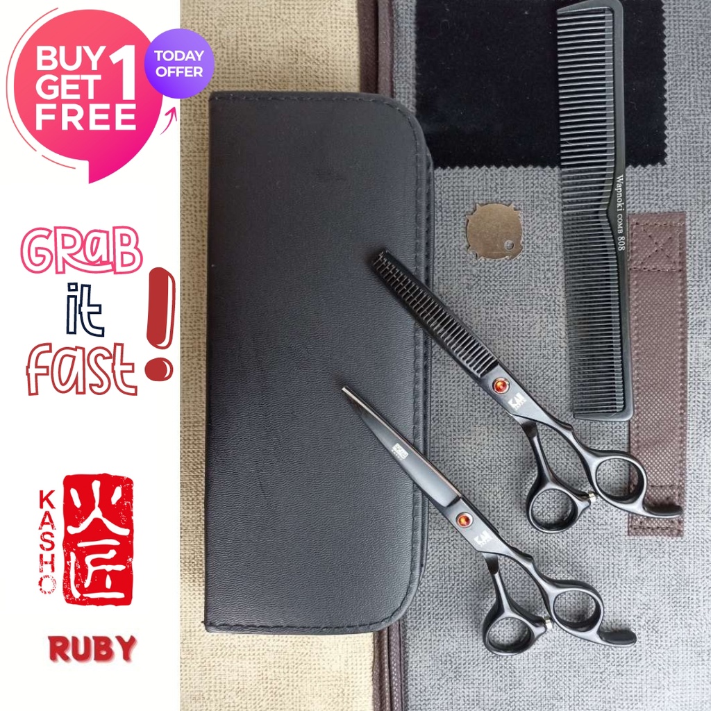 Set Gunting Rambut Salon Profesional Premium KASHO Japan Original Termurah