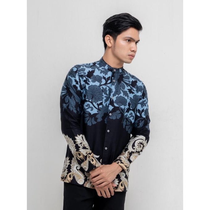 Discount MOC Kemeja Koko Lengan Panjang Pria Slim Fit DRIP - BLACK /BAJU KOKO PRIA/BAJU KOKO DEWASA/