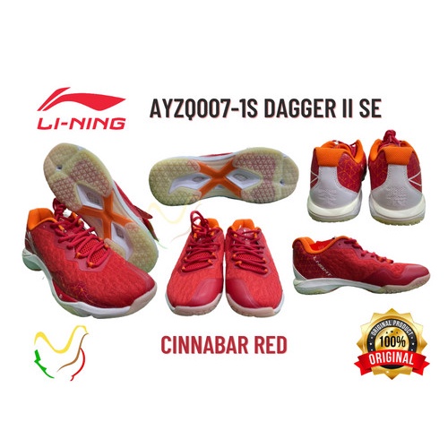 {MentariStore} LINING DAGGER II SE AYZQ 007 SEPATU BADMINTON LINING ORIGINAL - RED 40 1/3 Limited