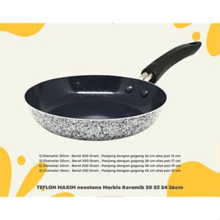 MAXIM NEOSTONE Wajan Penggorengan Panci Neo Stone Frypan 20 cm 22 cm 24 cm 26 cm ANTI LENGKET NON-STICK Fry Pan