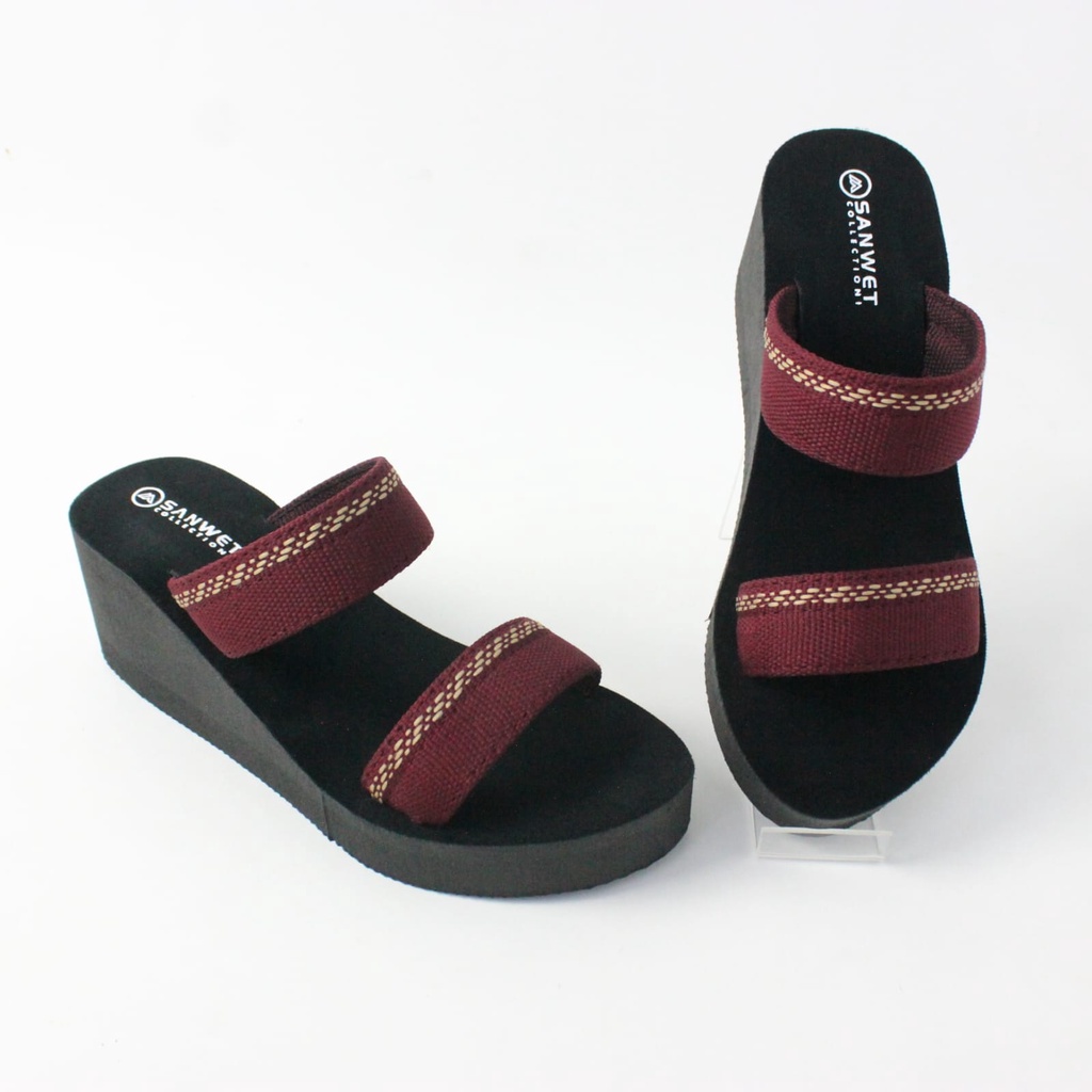 Sandal Wedges Wanita Ban 2 tinggi 9 cm