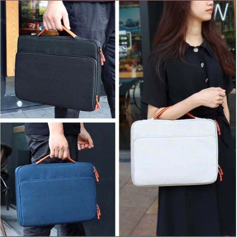 Tas Laptop Macbook Pro Air M1 M2 Jinjing Nylon Leather Handstrap Protective Case 11 12 13 14 15 inch