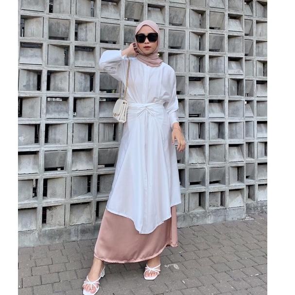 SIAP KIRIM DEZHAF - Plain Tunik Kaftan | Dress Satin
