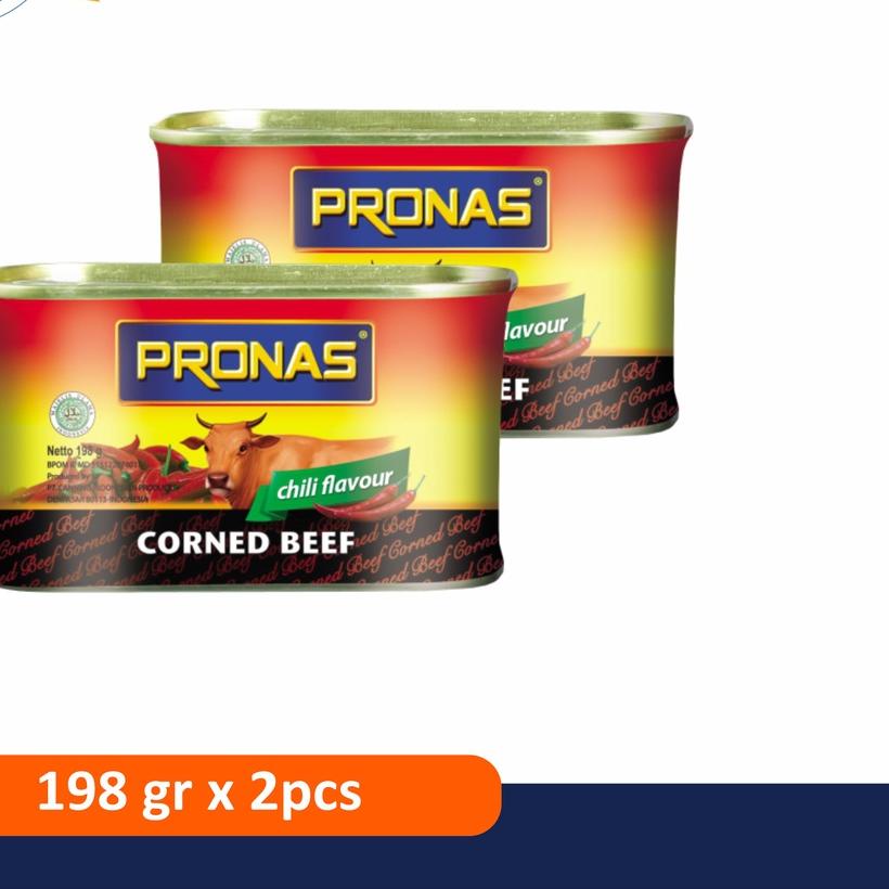 

℮ Pronas Kornet Sapi Chili 198 g dalam kemasan kaleng EOE Bundling 2 pcs ➬