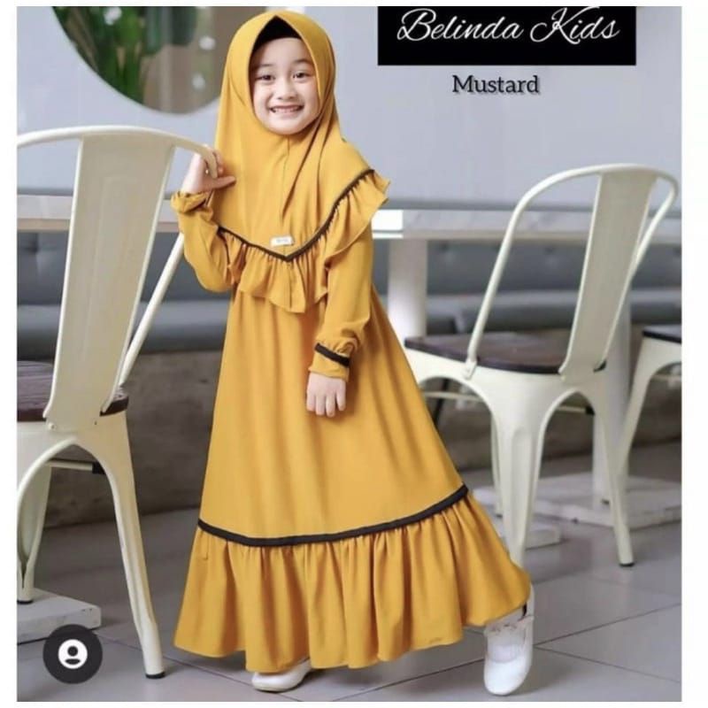 Gamis Anak Belinda Gamis + Jilbab 3-12Thn Jersey Premium