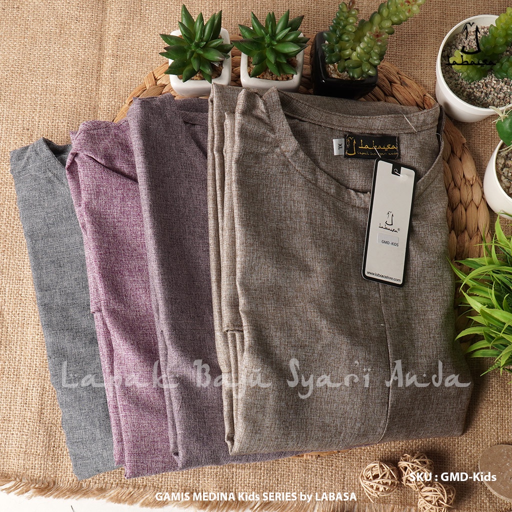 Gamis Anak Perempuan Katun Madina - Medina Kids Series Usia 4 5 6 7 tahun | LABASA Ori | Bisa COD