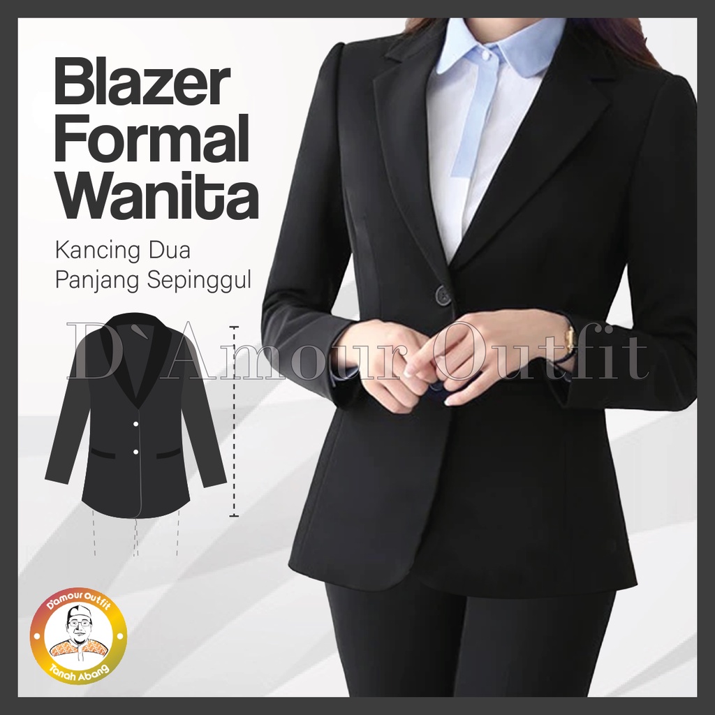 Jas Blazer Wanita Jas Kerja Kantor Cewe Polos Dewasa Anak Jaket Blezer Cewek Pakaian Formal Kantoran Dasar Hitam Rok Span Line A Rempel Celana Clana Bahan Panjang Kancing 2 Jumbo Big Size Cardigan Rompi Outer Perempuan One Set Setelan Stelan Korean Style