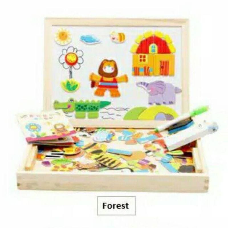 Gober - Mainan Edukasi Papan Tulis Puzzle / Educational Puzzle board / Magnetic Puzzle 3D Jigsaw