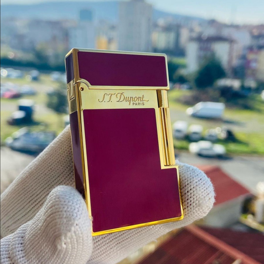 Korek Api S.t Dupont Red Gold Plated Paris Super Premium Quality