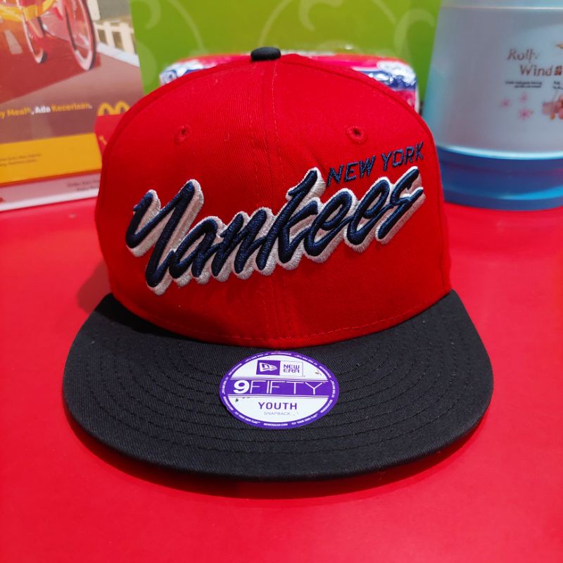 Topi Snapback Anak New Era Mlb NY Yankees Script Original second