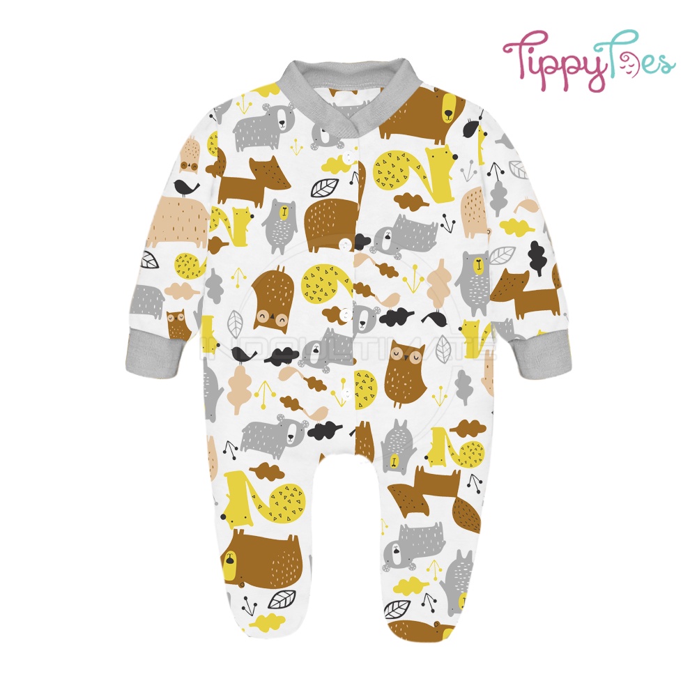 Jumper Bayi Kaki Tutup Sleepsuit Kaki Tutup 100% COTTON BC-021KK Jumper Bayi Jumpsuit Jumsuit Panjang Bayi Baju 0-3 Bulan Baju Tidur Bayi Anak Piyama Bayi Setelan Baju Bayi Lengan Panjang Laki-Laki Perempuan