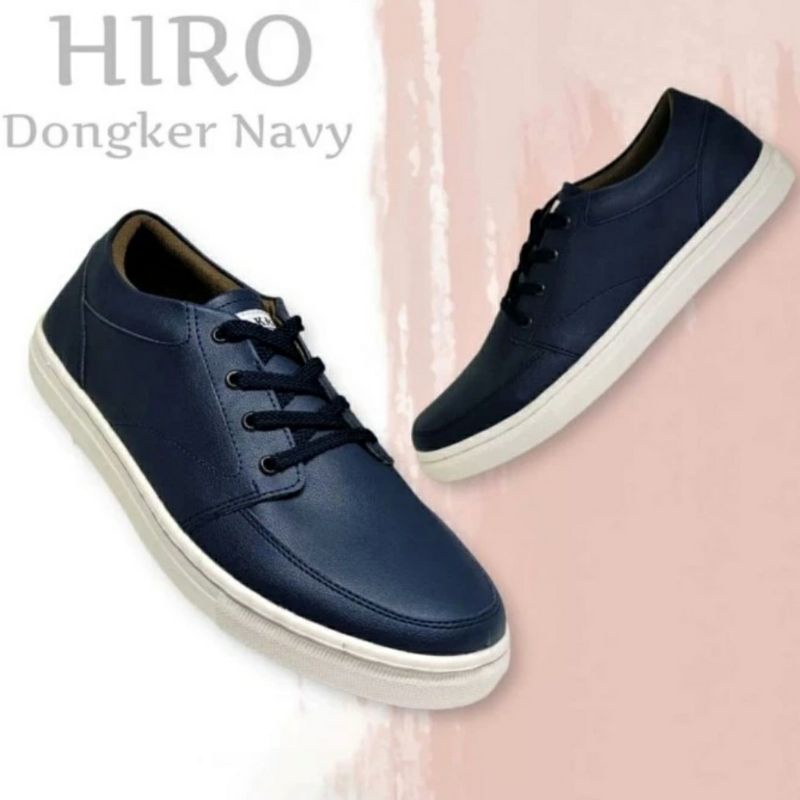 HIRO Sepatu Kasual Pria Men-708 Sepatu Sneaker Casual Kulit Size 39-44 Original Empuk Jumbo