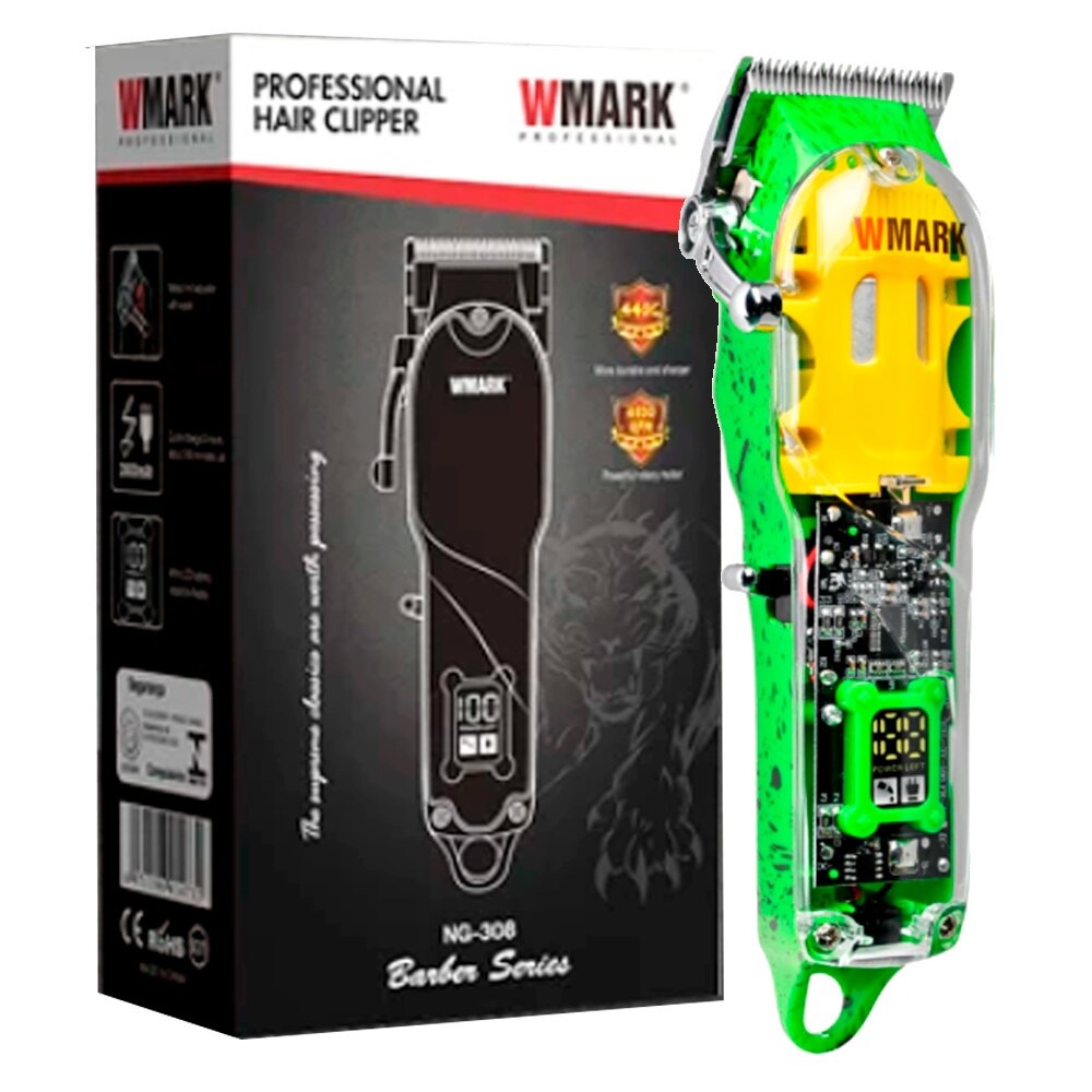 Wmark - NG 408 Alat Cukur Rambut - Professional Rechargeable Hair Clipper ( Transparent )