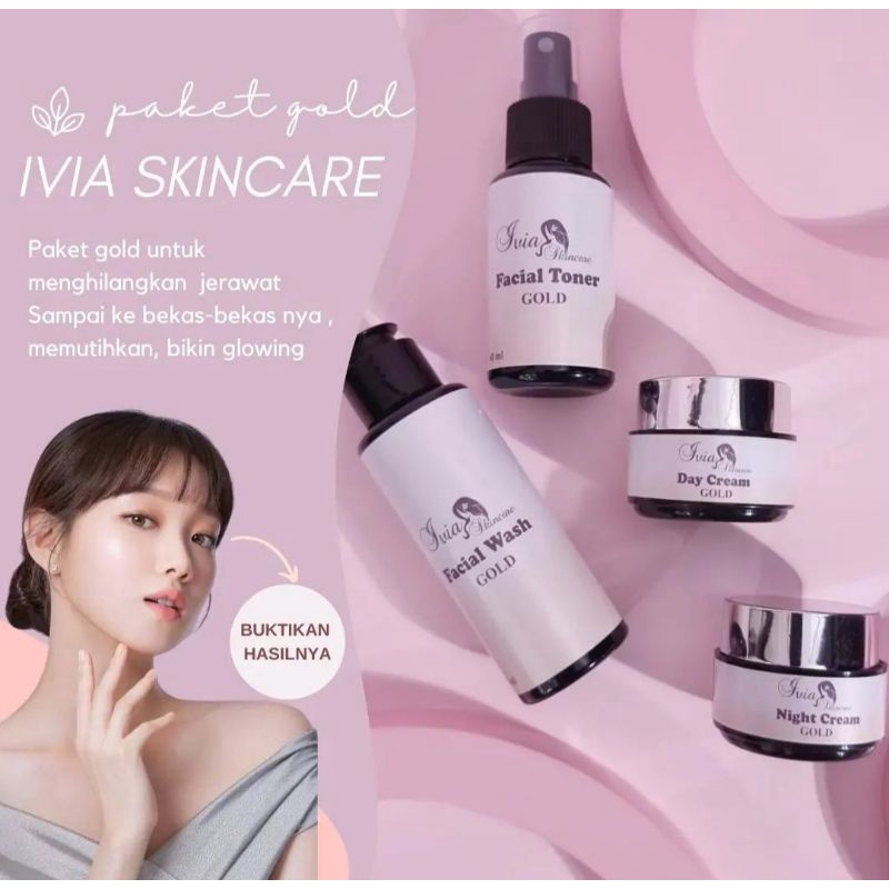 IVIA SKINCARE PAKET GOLD / PAKET WAJAH IVIA GOLD KRIM IVIA CREAM IVIA GOLD