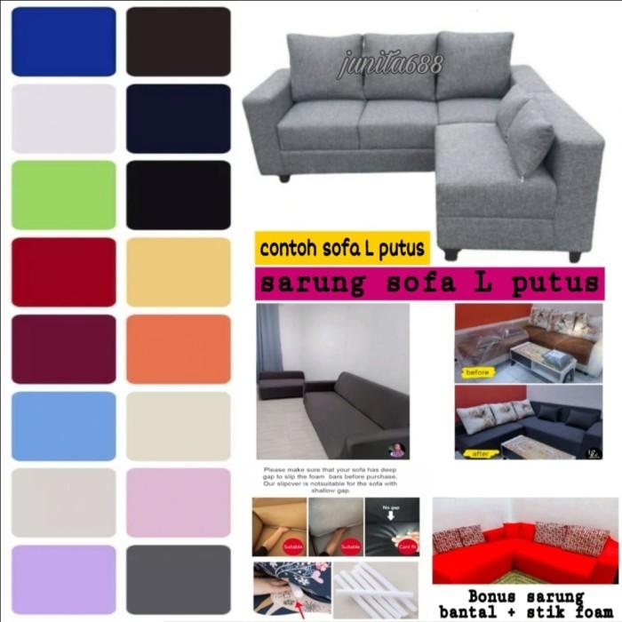 Terlaris Cover Sofa Bentuk L Putus / Sarung Penutup Sofa L Putus Elastis