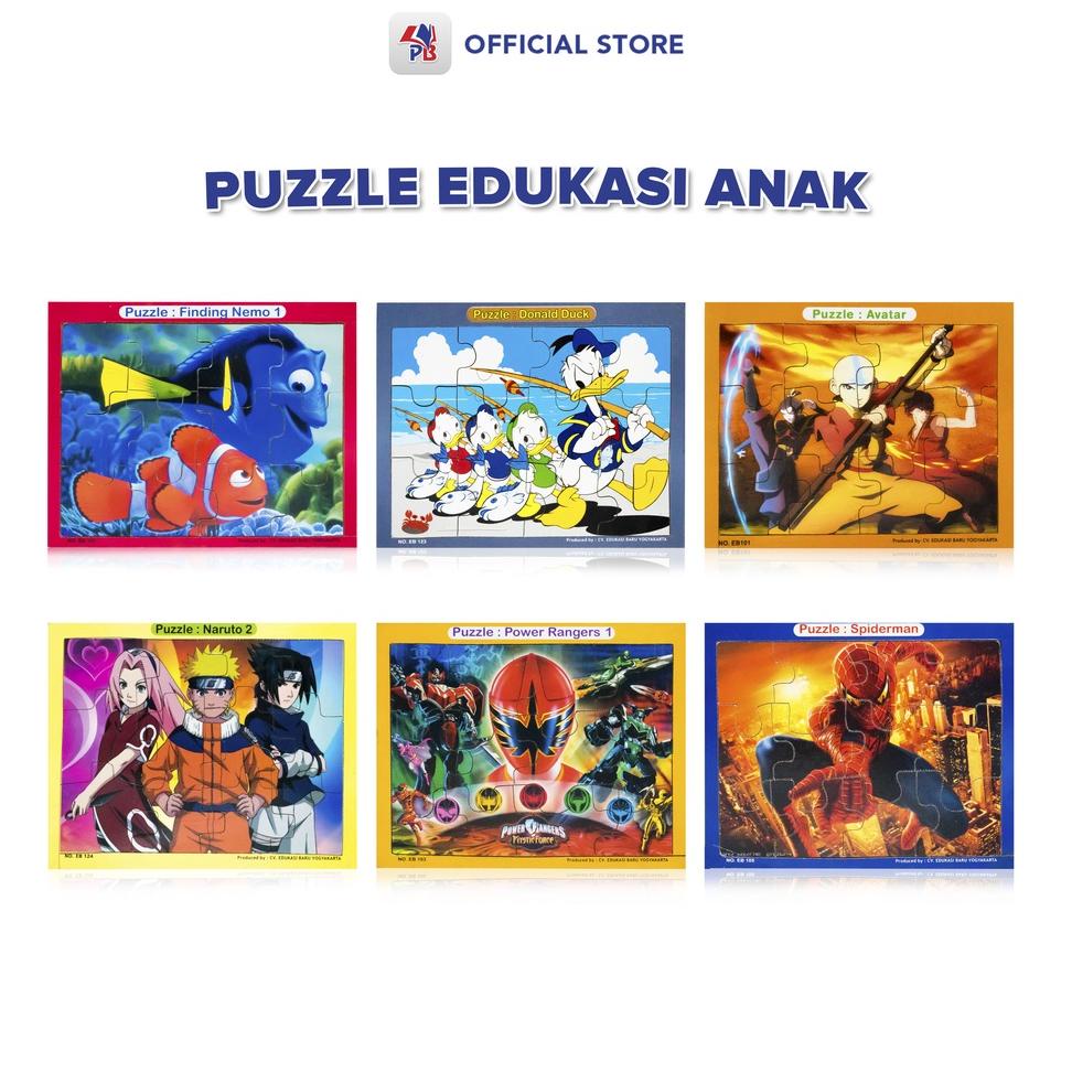 Puzzle Edukasi Anak / Puzzle Kayu / Puzzle Anak Seri Kartun Populer Nemo / Doraemon / Spongebob / Avatar / Shrek / Naruto / Spiderman / Superman / Power Ranger / Ben 10