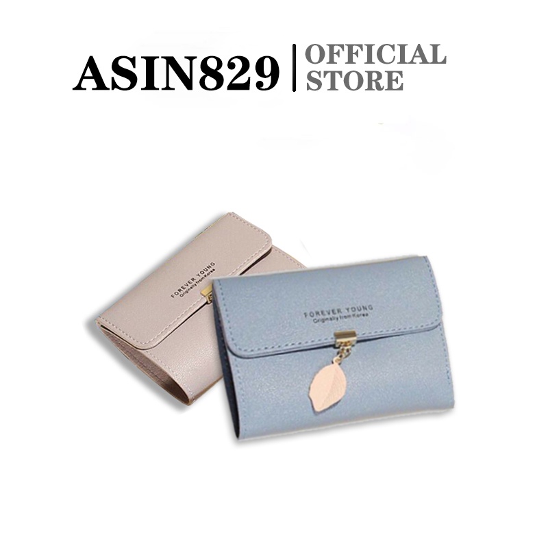 ASIN829 DOMPET PENDEK DOMPET LIPAT DAUN WANITA IMPORT LUCU A18 Dompet koin tipis sederhana wanita / pemegang kartu