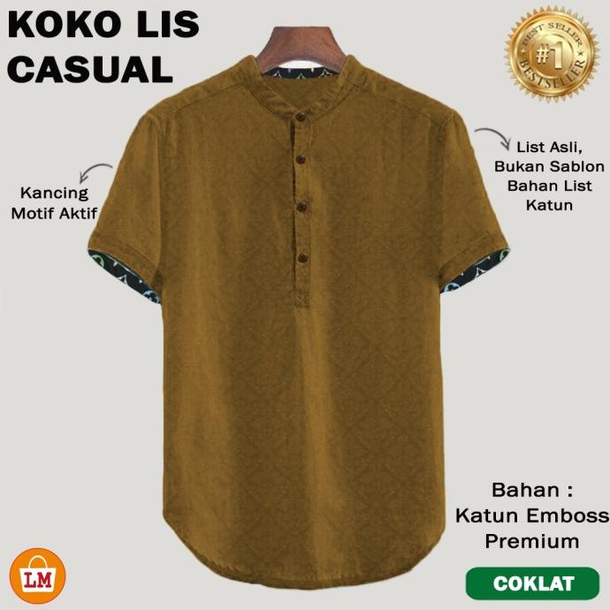 Baju Koko Pria Terbaru Koko Muslim LIS BRBRY CASUAL LMS 16134-16140