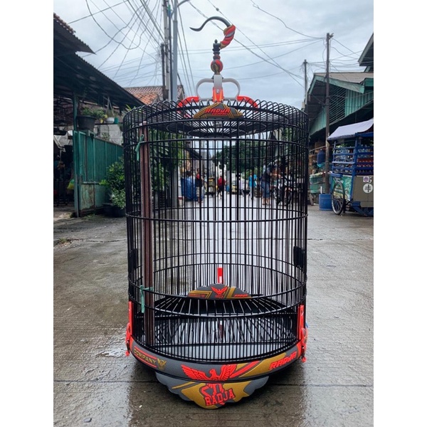 SANGKAR KANDANG MURAI RADJA 3D CARBON GOLD RUJI HITAM DAN COKLAT