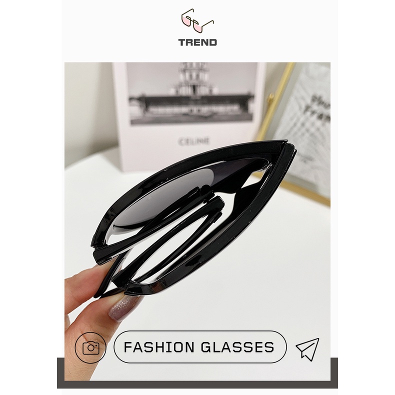 Kacamata Hitam Lipat Wanita Pria Sunglasses Anti UV Unisex Model Terbaru Kaca Mata Fashion Korea KM 12