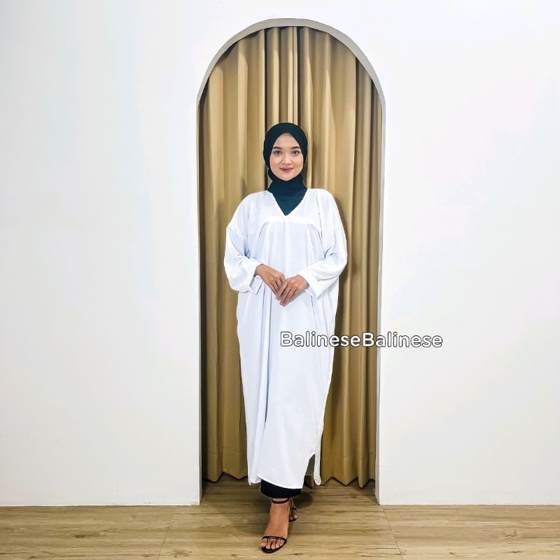 Kaftan Nazwa Jumbo Cringkle Airflow Gamis Lengan Panjang Ramadhan Baju Lebaran