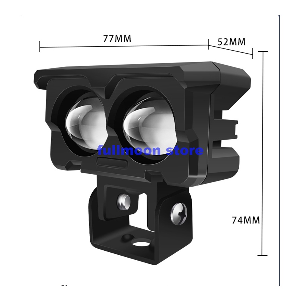 lampu proyektor motor dua warna lampu tembak sorot sql 2 mata kuning putih spotlight lens projector