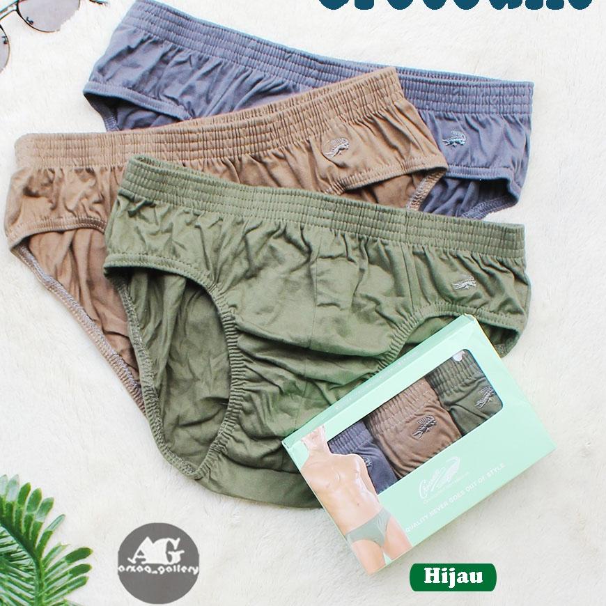 ♦ [ isi 3 pcs ] CD CROCODILE  HIJAU / Celana Dalam Pria / Celana Dalam Crocodile / Cd Pria / Celana 