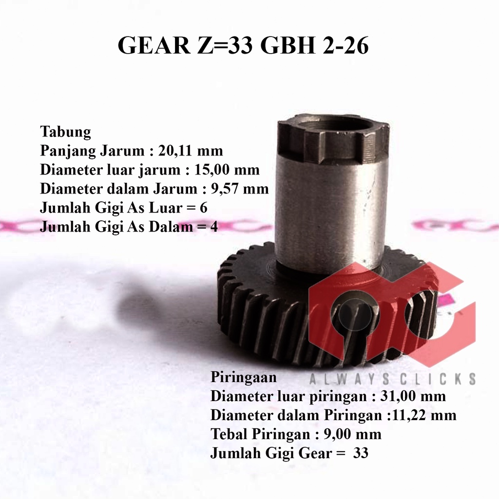 GEAR Z=33 BOSCH GBH 2-26 HELICAL GEAR