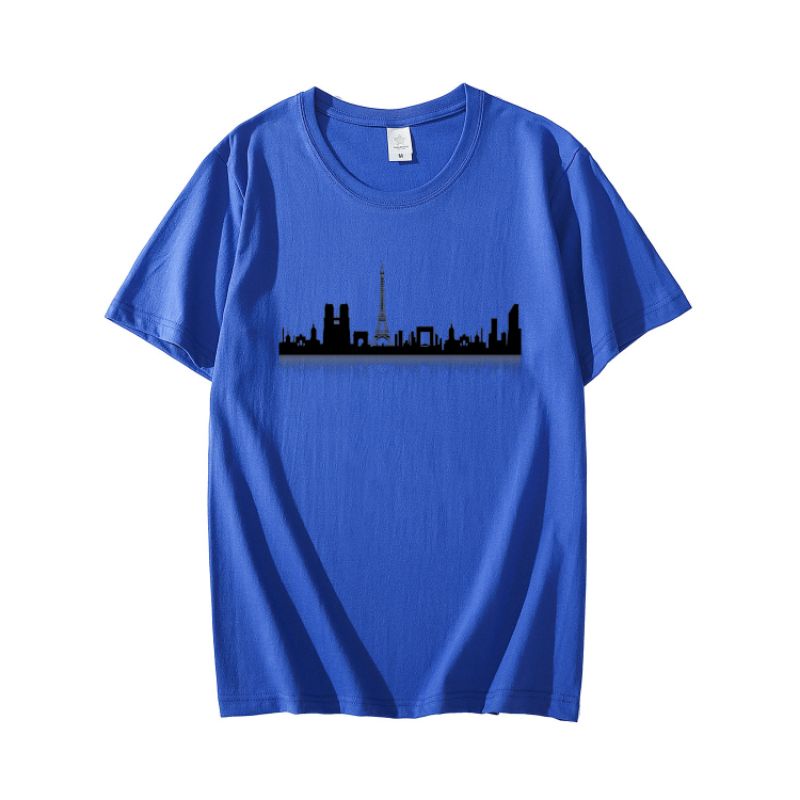 Kaos Pria Paris Baju Oblong Pria Lengan Pendek Pakaian Atasan Lelaki Dewasa Tshirt Distro Cod